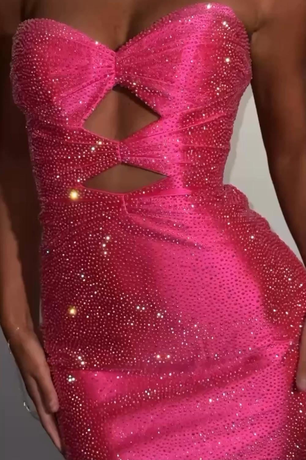 Yellow Cut Out Tight Homecoming Dresses Beaded Short Cocktail Dresses