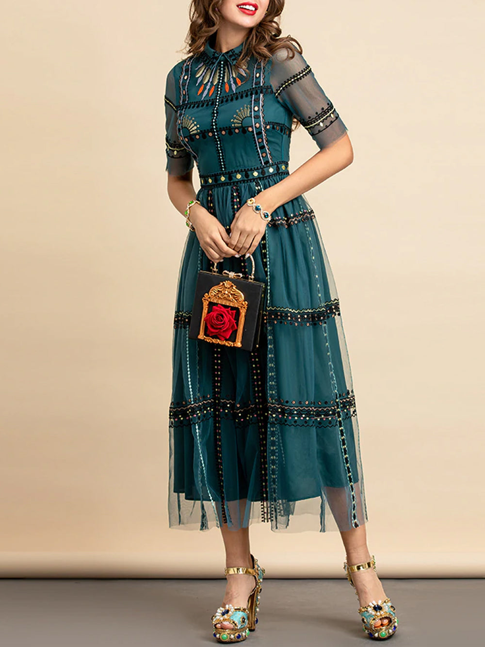 LEITA Lace Midi Dress