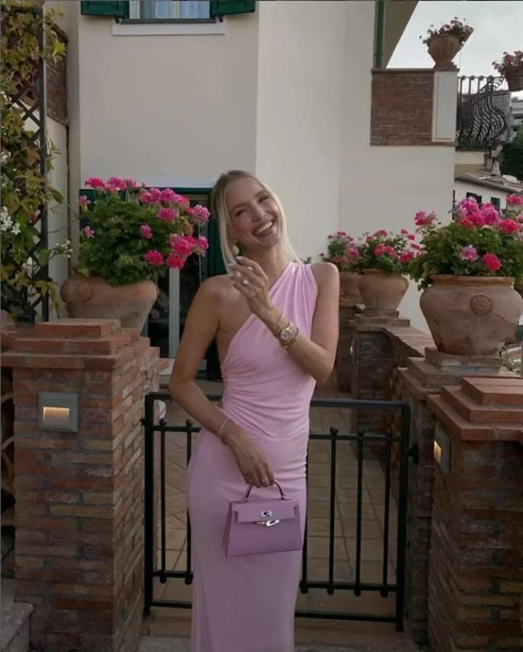 Fashion One Shoulder Pink Backless Party Evening Dress Sheath Prom Dress - View 4 | VelvetHem