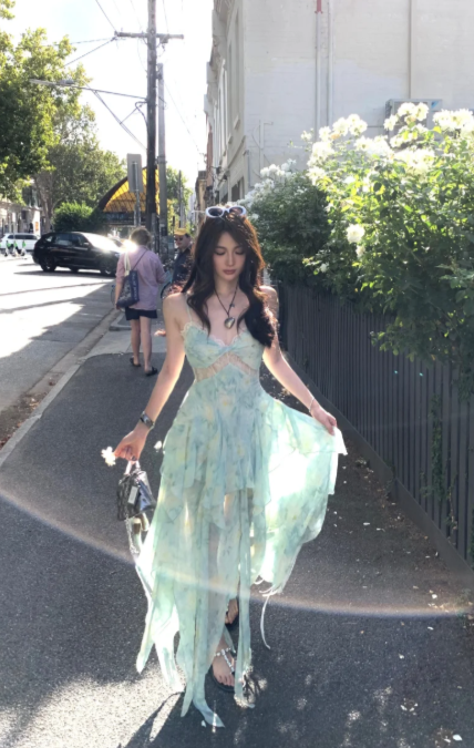 New Pretty French-style Elegant Summer Women's Long Dress - VelvetHem