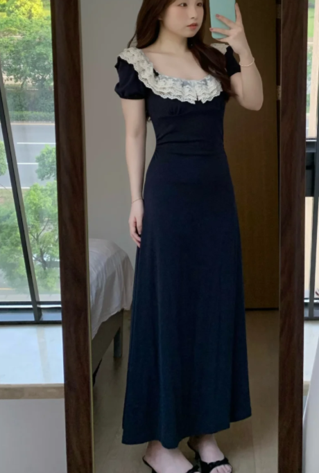 New Pretty French-style Elegant Summer Women's Long Dress - VelvetHem