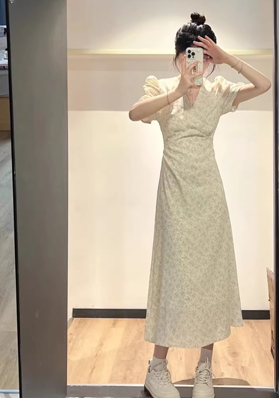 New Pretty French-style Elegant Summer Women's Long Dress - VelvetHem