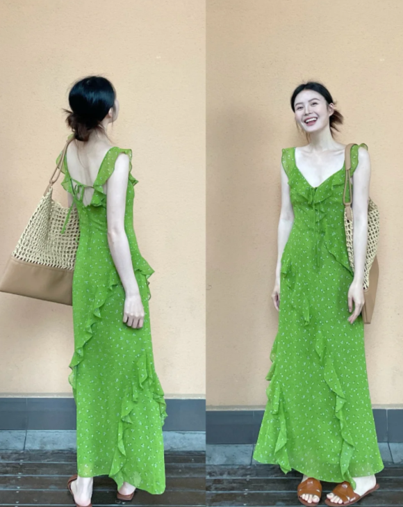 New Pretty French-style Elegant Summer Women's Long Dress - VelvetHem
