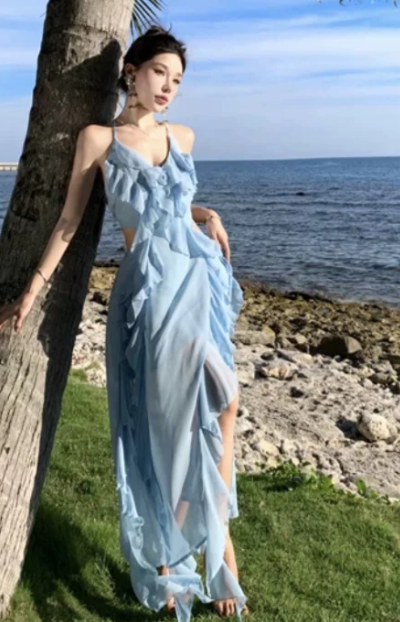 New Pretty French-style Elegant Summer Women's Long Dress - VelvetHem