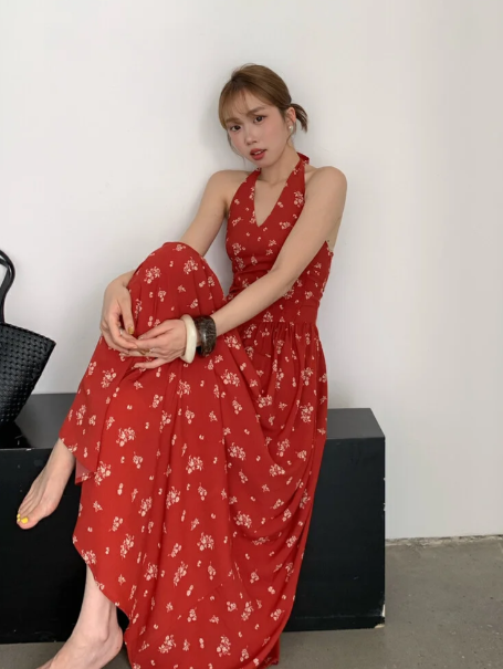 New Pretty French-style Elegant Summer Women's Long Dress - VelvetHem
