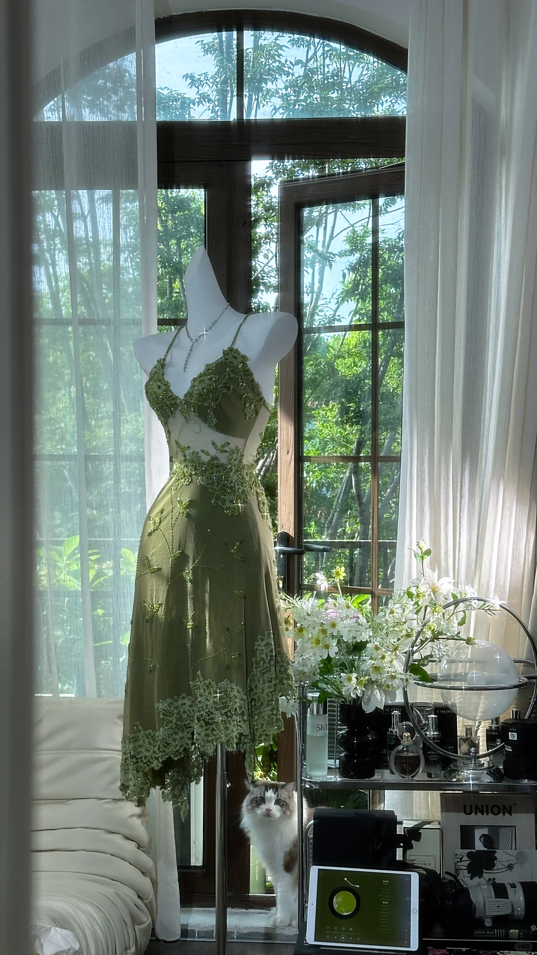 Vintage Spaghetti Straps Green Lace Appliques Beaded Short Graduation Homecoming Dress Birthday Outfits