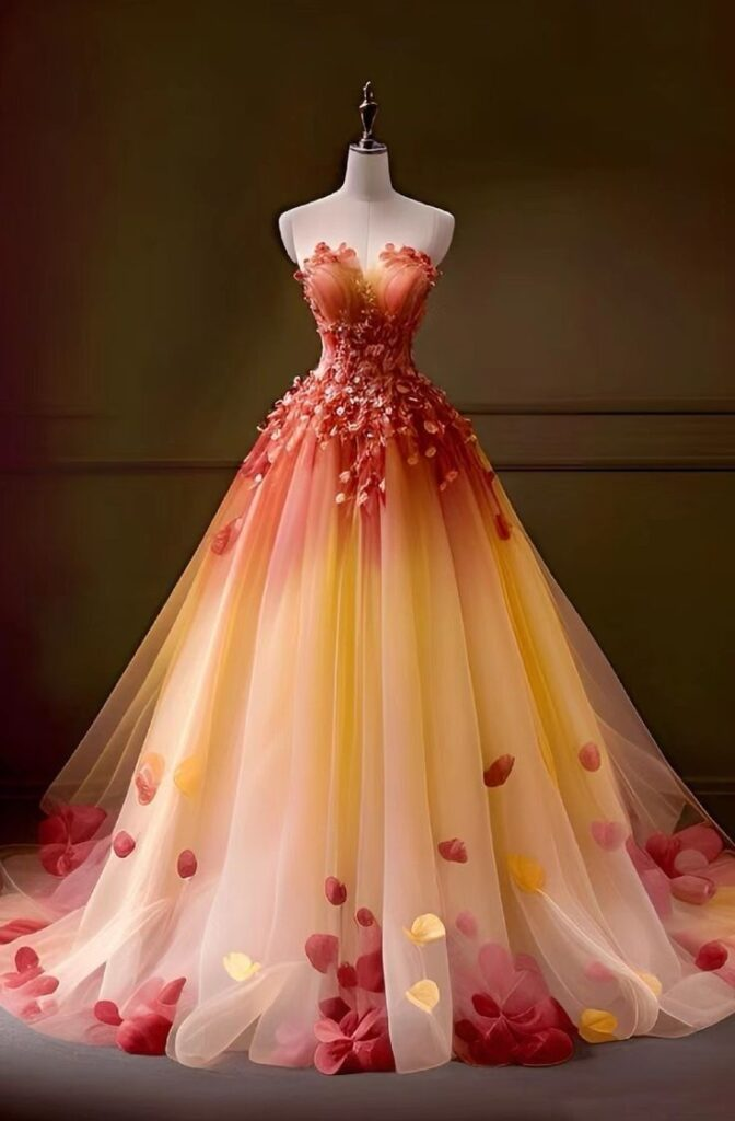 Pretty Tulle Applique Evening Dress, A Line Strapless Party Dress Ball Gown - VelvetHem