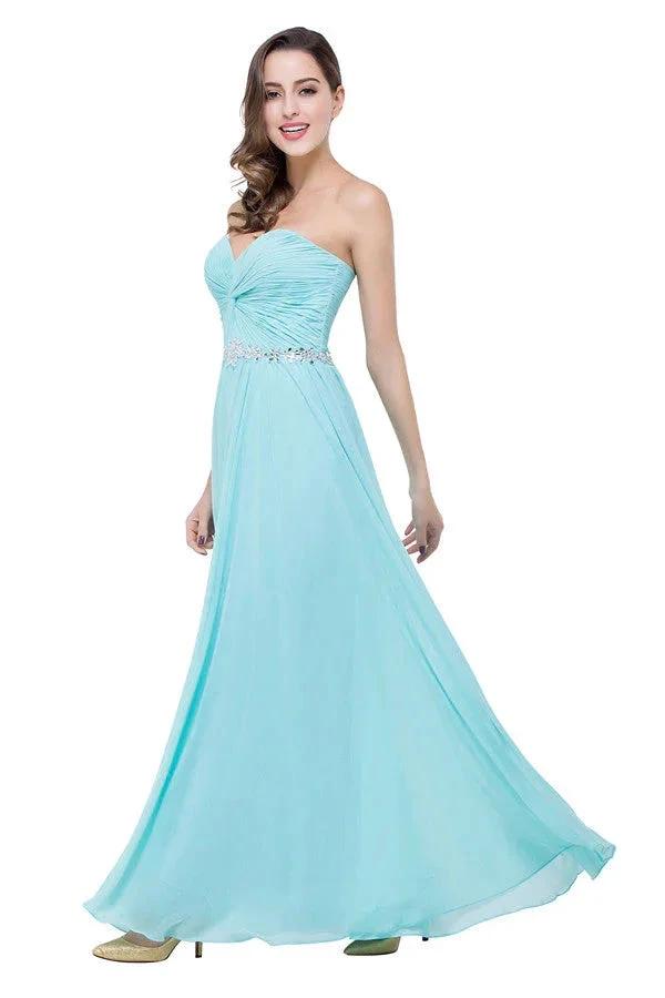 A-line Floor-length Ruffle Chiffon Sweetheart Bridesmaid Dresses (ZD13070)