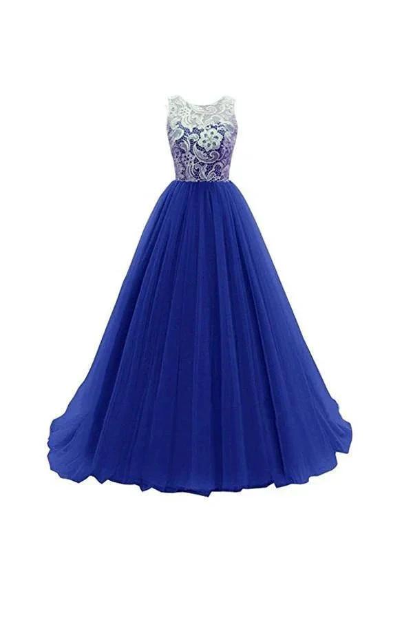 A-line Prom Dress lace bridesmaid long evening gowns (ZD13158) - VelvetHem