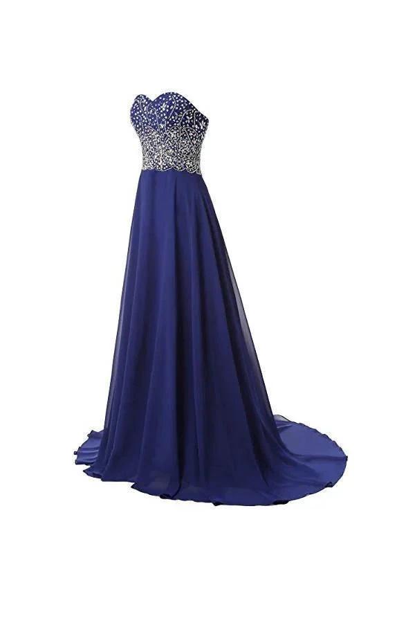 A Line Prom Dresses Chiffon Sweetheart Evening Dresses (ZD13172)