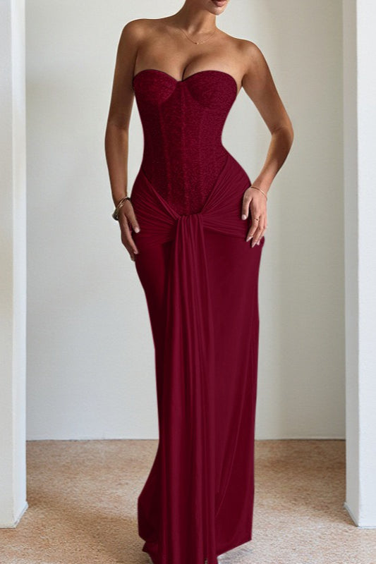 Defined Waist Maxi Party Dress - View 9 | VelvetHem