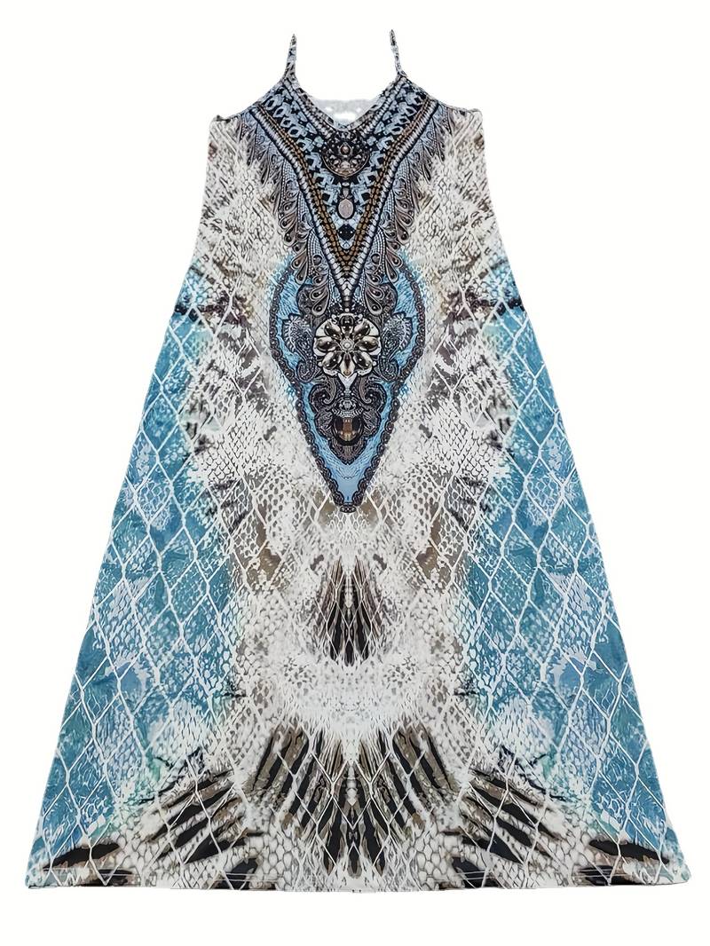 Gudrun Premium Sleeveless Dress with a Feather Pattern Chic Silhouette Collection