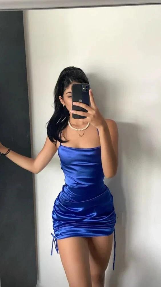 Lovely Royal Blue Dress Short Homecoming Dress Sexy Mini Dress (ZD12345)