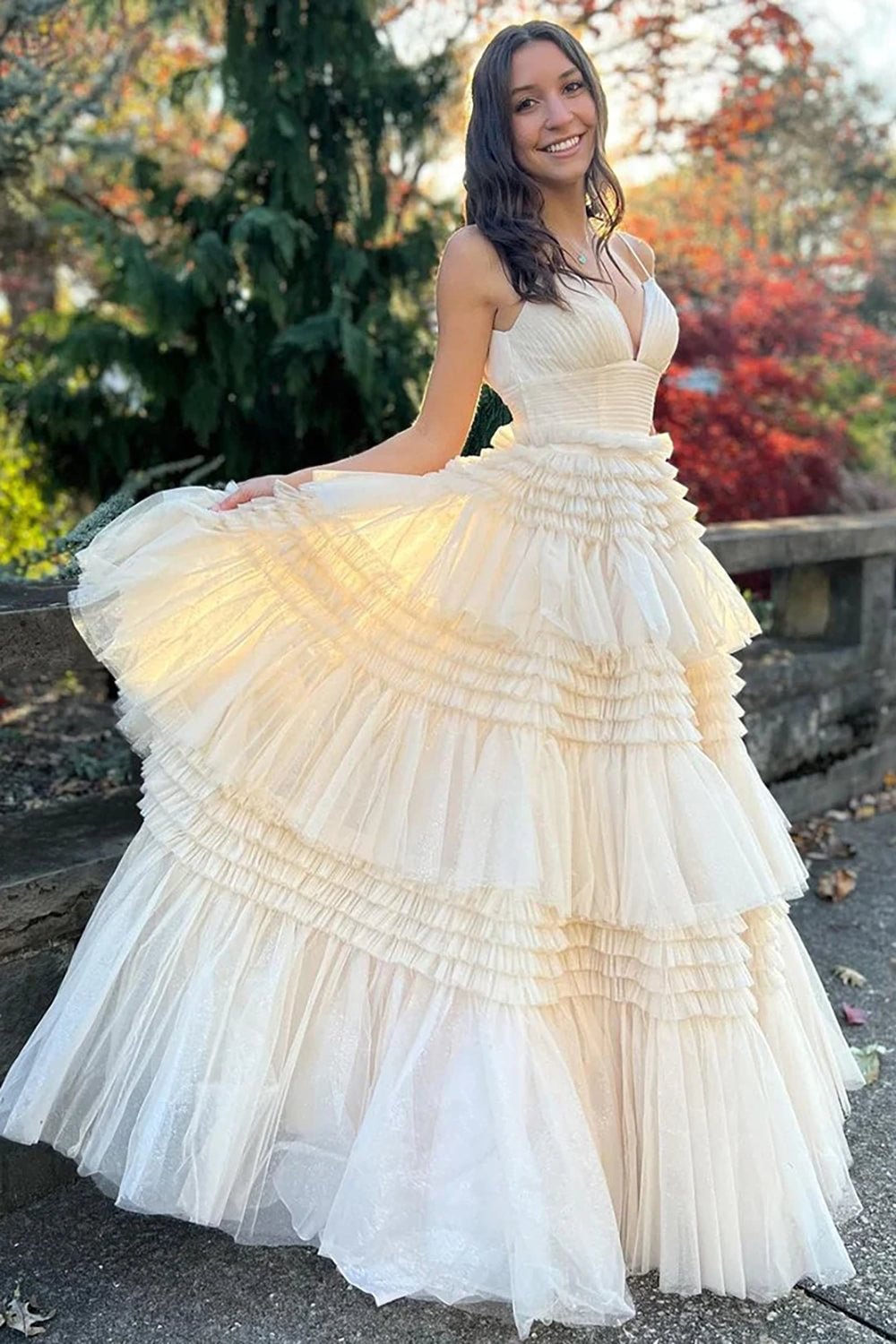 Sexy Daffodil A-Line Doric Sweetheart Long Prom Dress - View 2 | VelvetHem