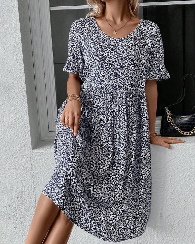 Adrianna Premium Floral Midi Dress Everyday Luxe Edit