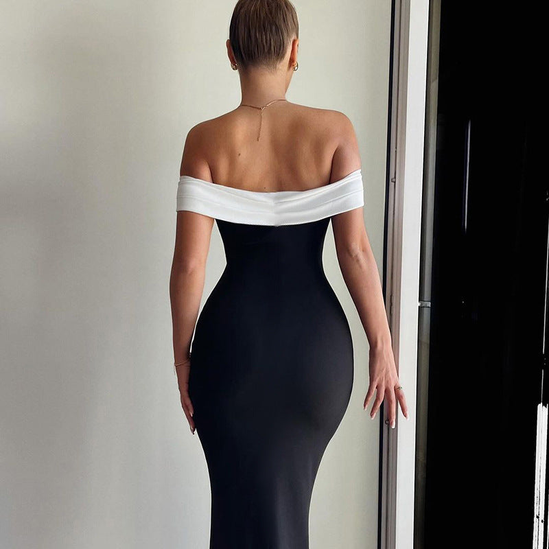 Morgana Off Shoulder Contrast Maxi Dress