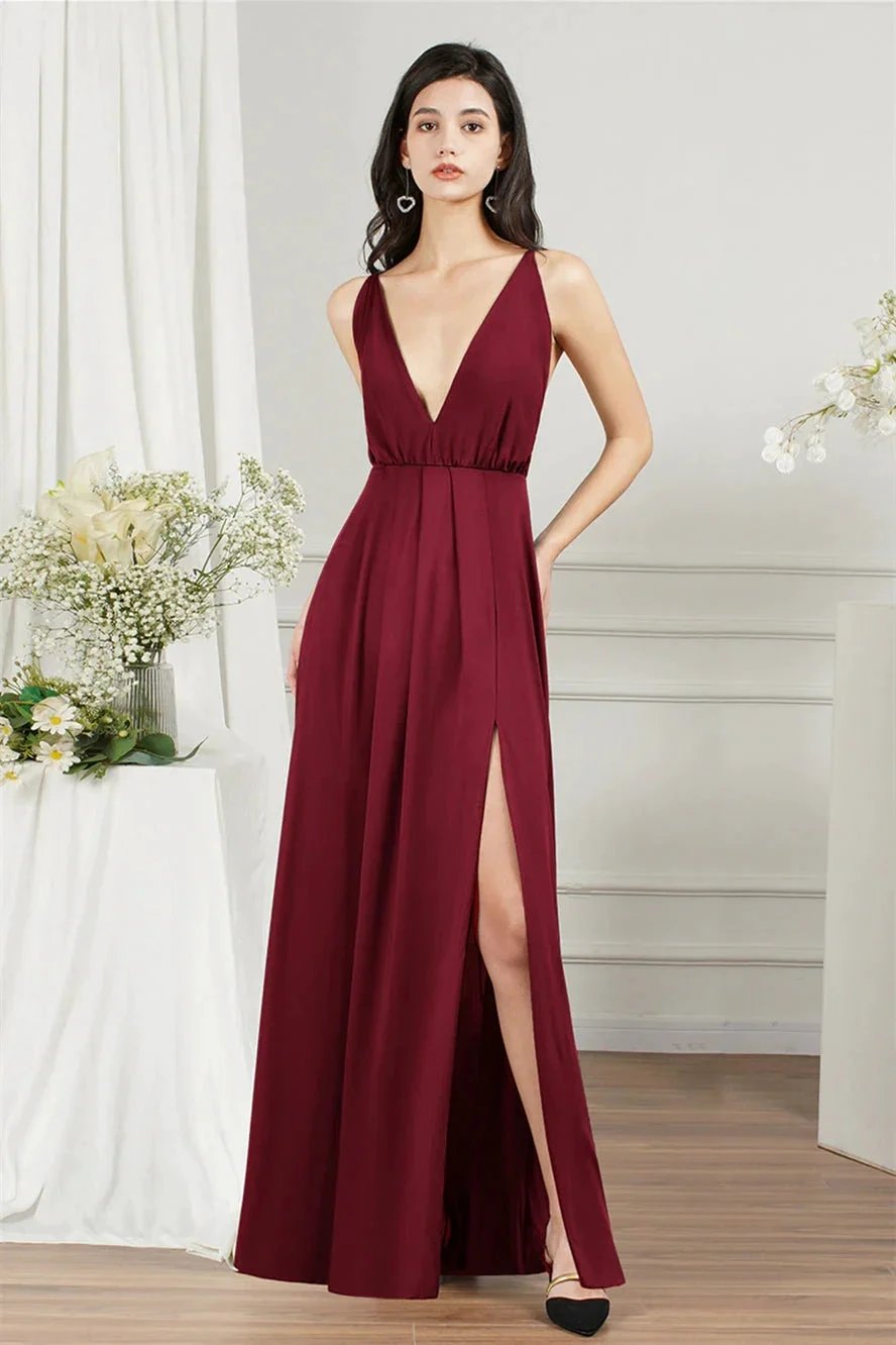 Affordable V-Neck Straps Chiffon Bridesmaid Dresses (ZD13146)