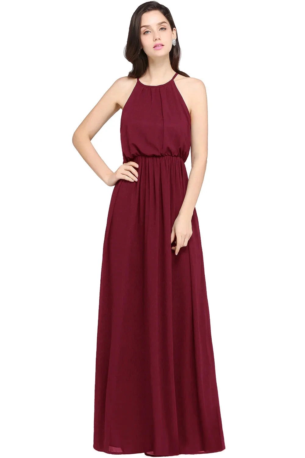 Amazing A-Line Scoop Sleeveless Chiffon Bridesmaid Dress by misshow.com