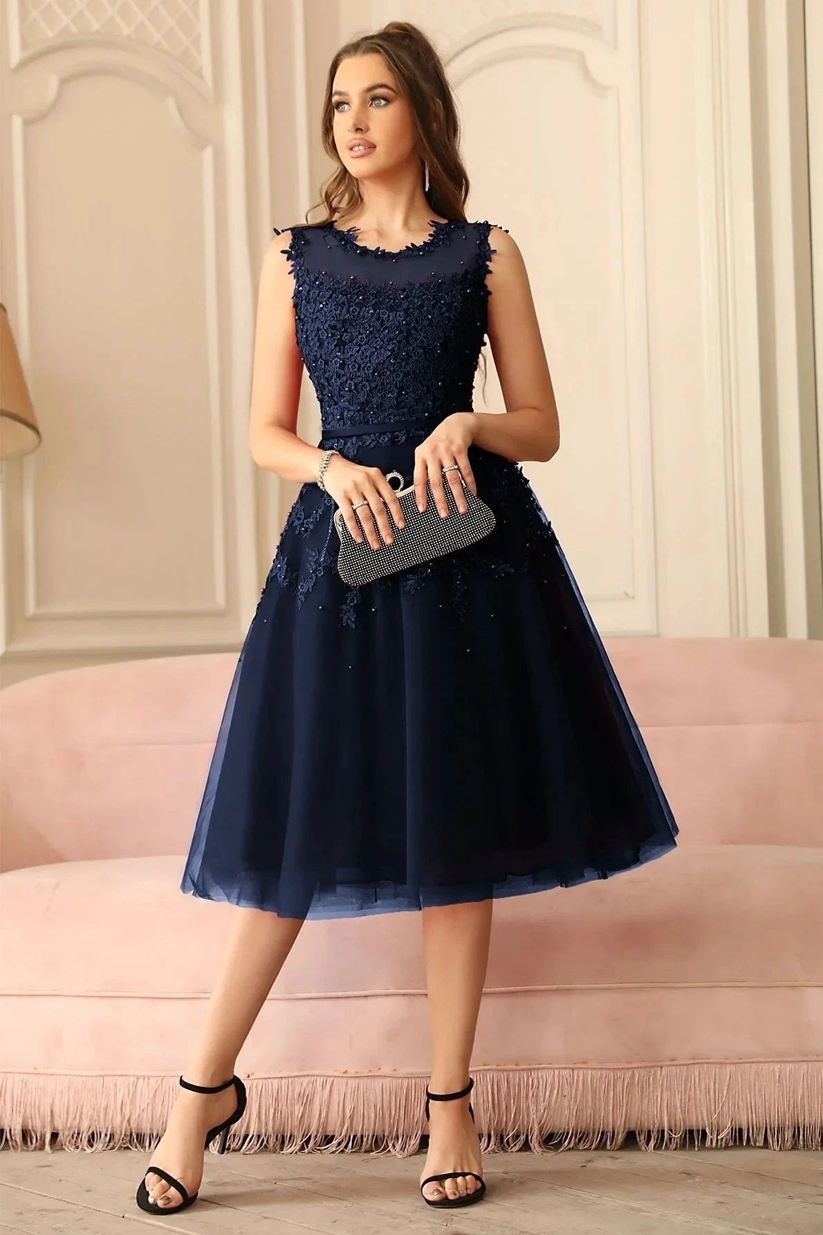 Amazing A-Line Scoop Sleeveless Lace Short Bridesmaid Dresses by misshow.com