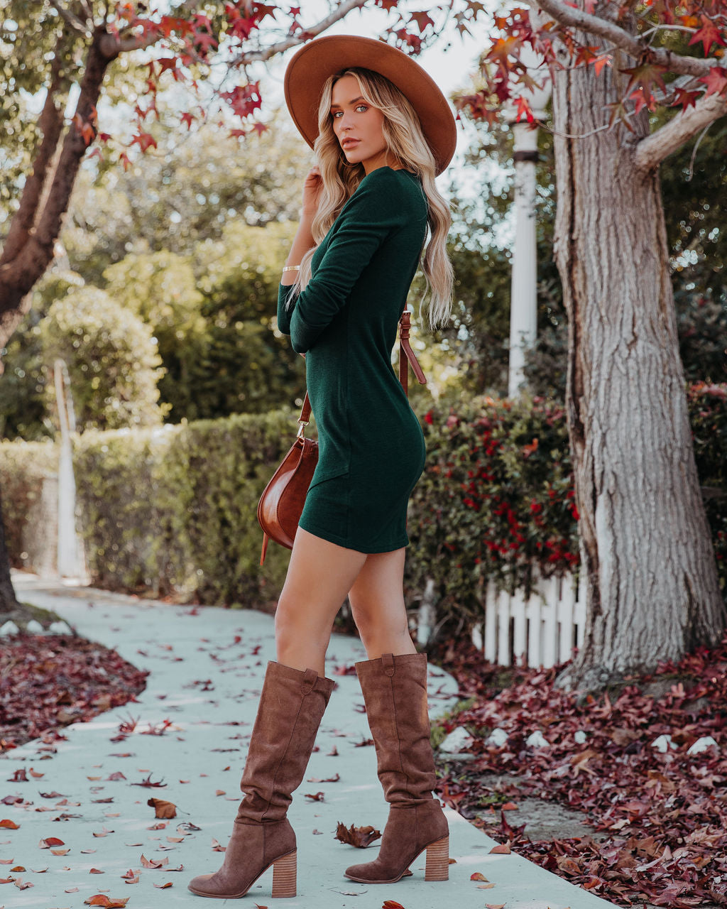 Americas Sweetheart Long Sleeve Dress Hunter Green