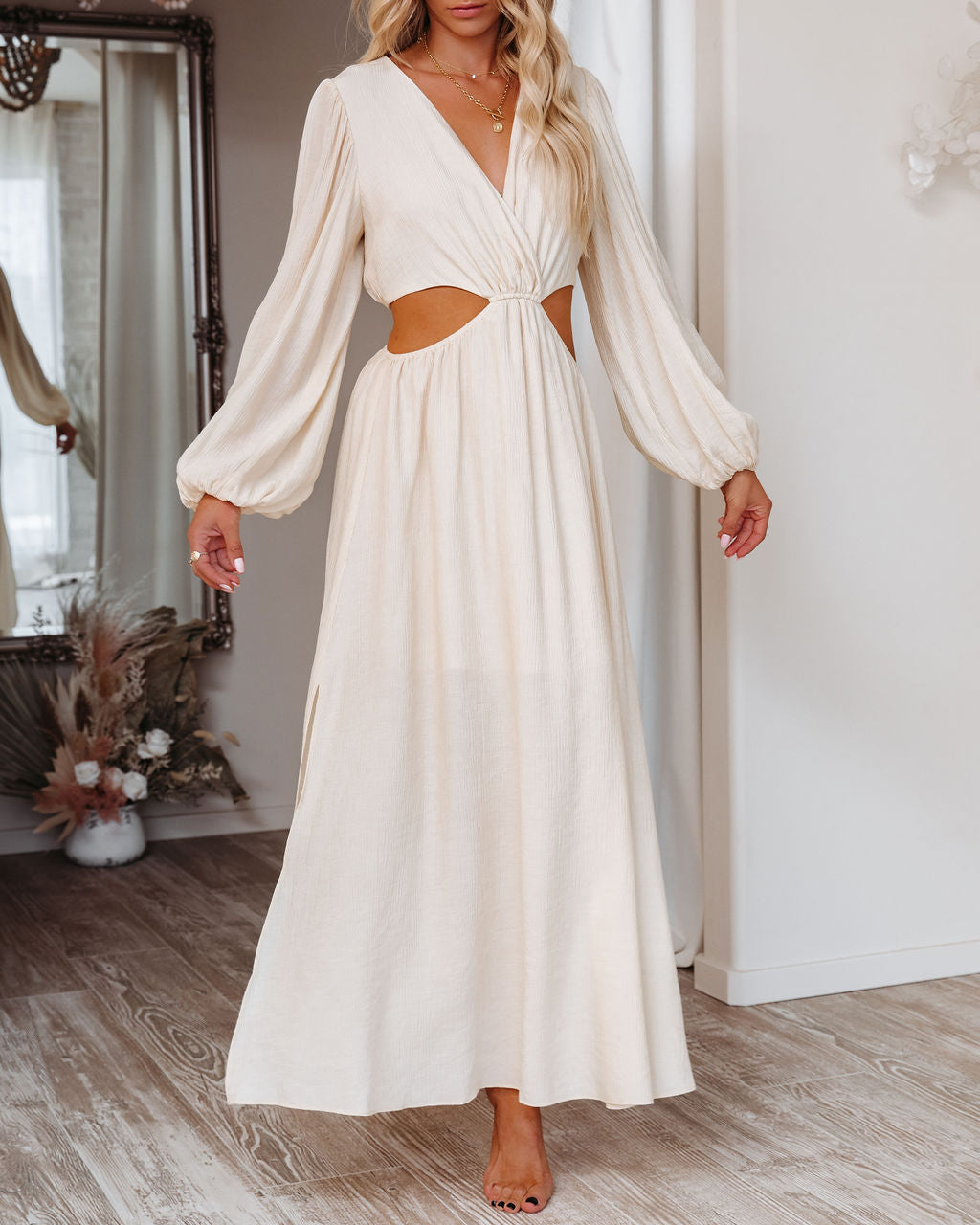 Amora Long Sleeve Cutout Maxi Dress FINAL