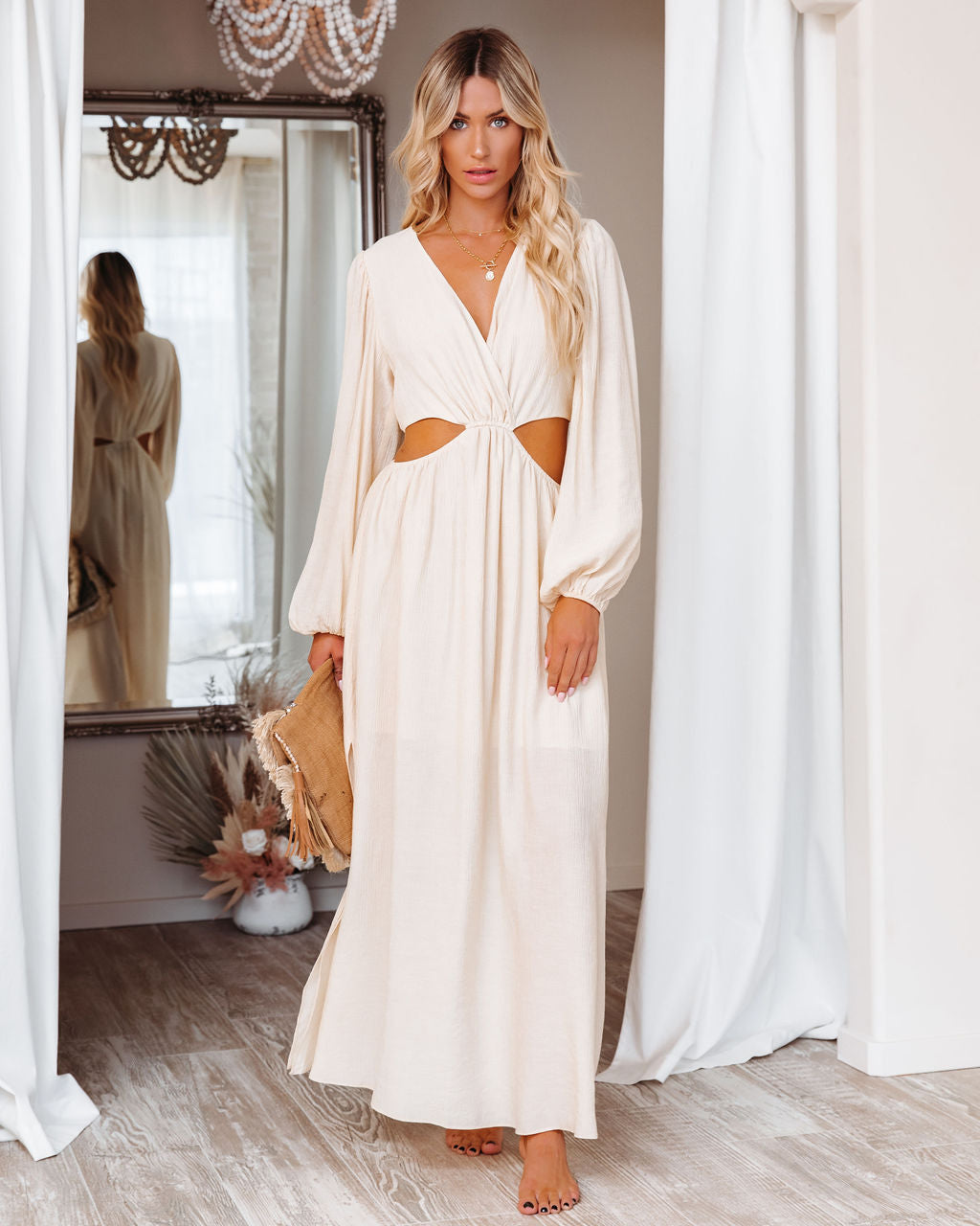 Amora Long Sleeve Cutout Maxi Dress FINAL