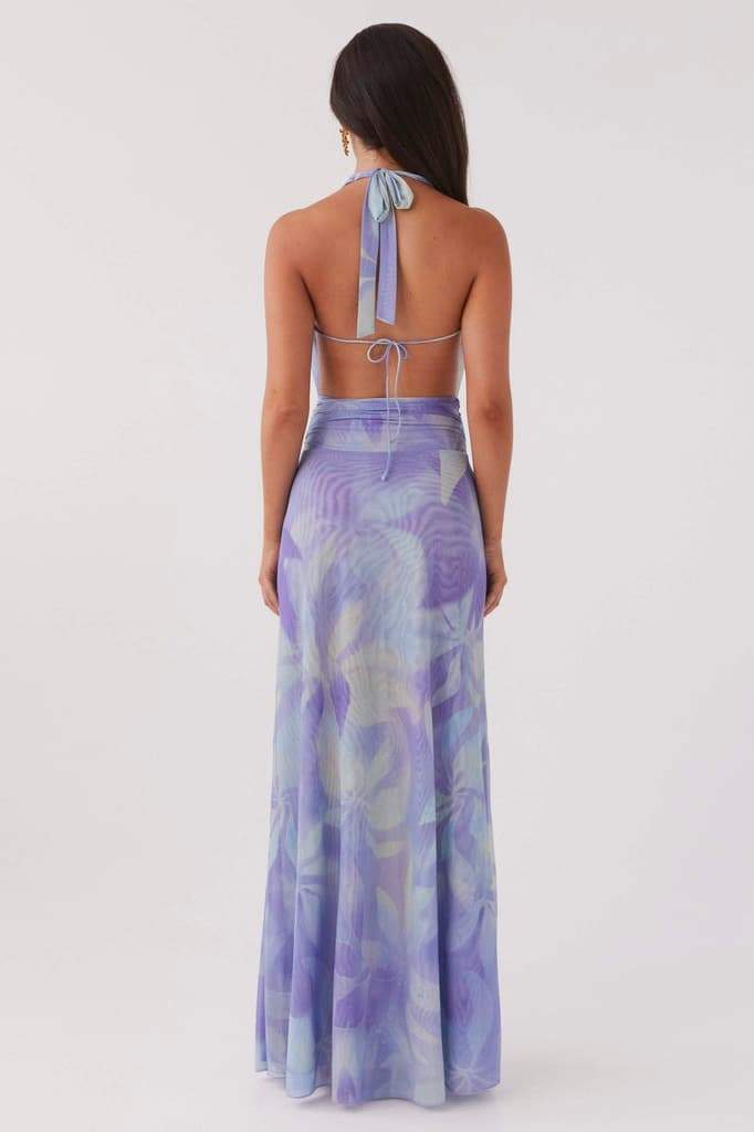 Marta Elevated Printed Halterneck Maxi Dress Evening Wear Edit