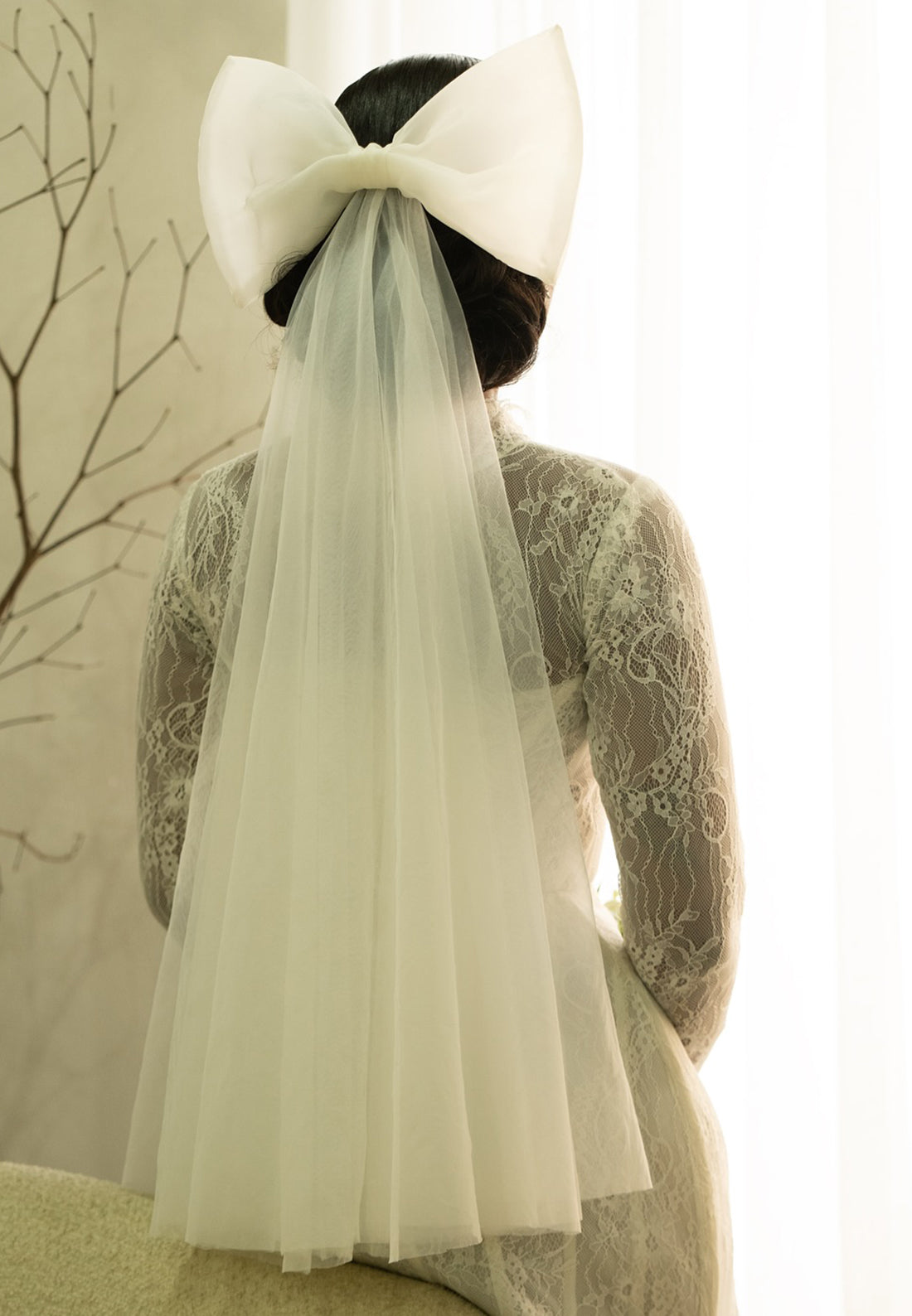 High Neck Lace Mini Wedding Dress with Corset Bodice