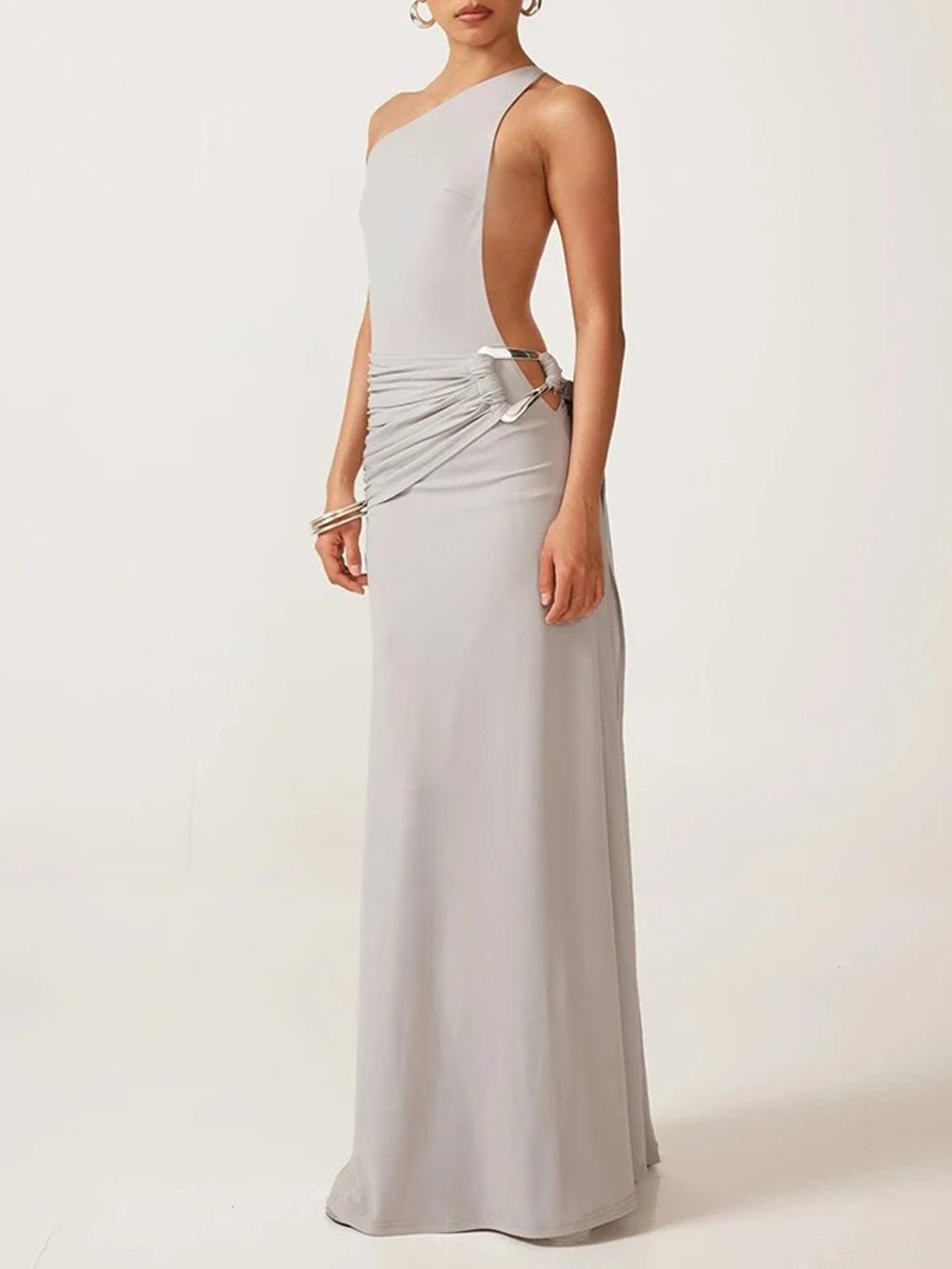 Athena One Shoulder Backless Maxi Dress