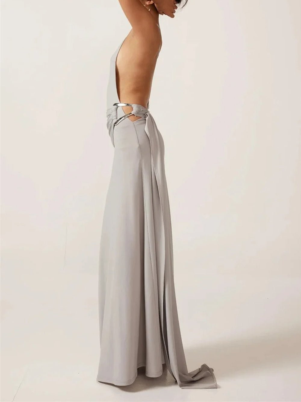 Athena One Shoulder Backless Maxi Dress