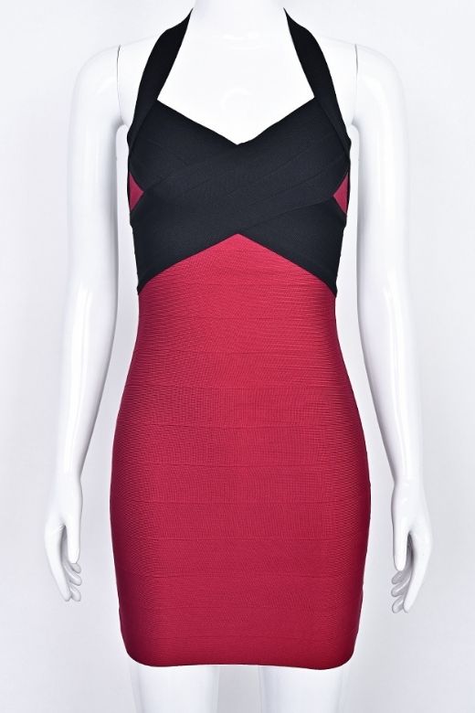 Audrey Bandage Mini Dress - Cherry Red