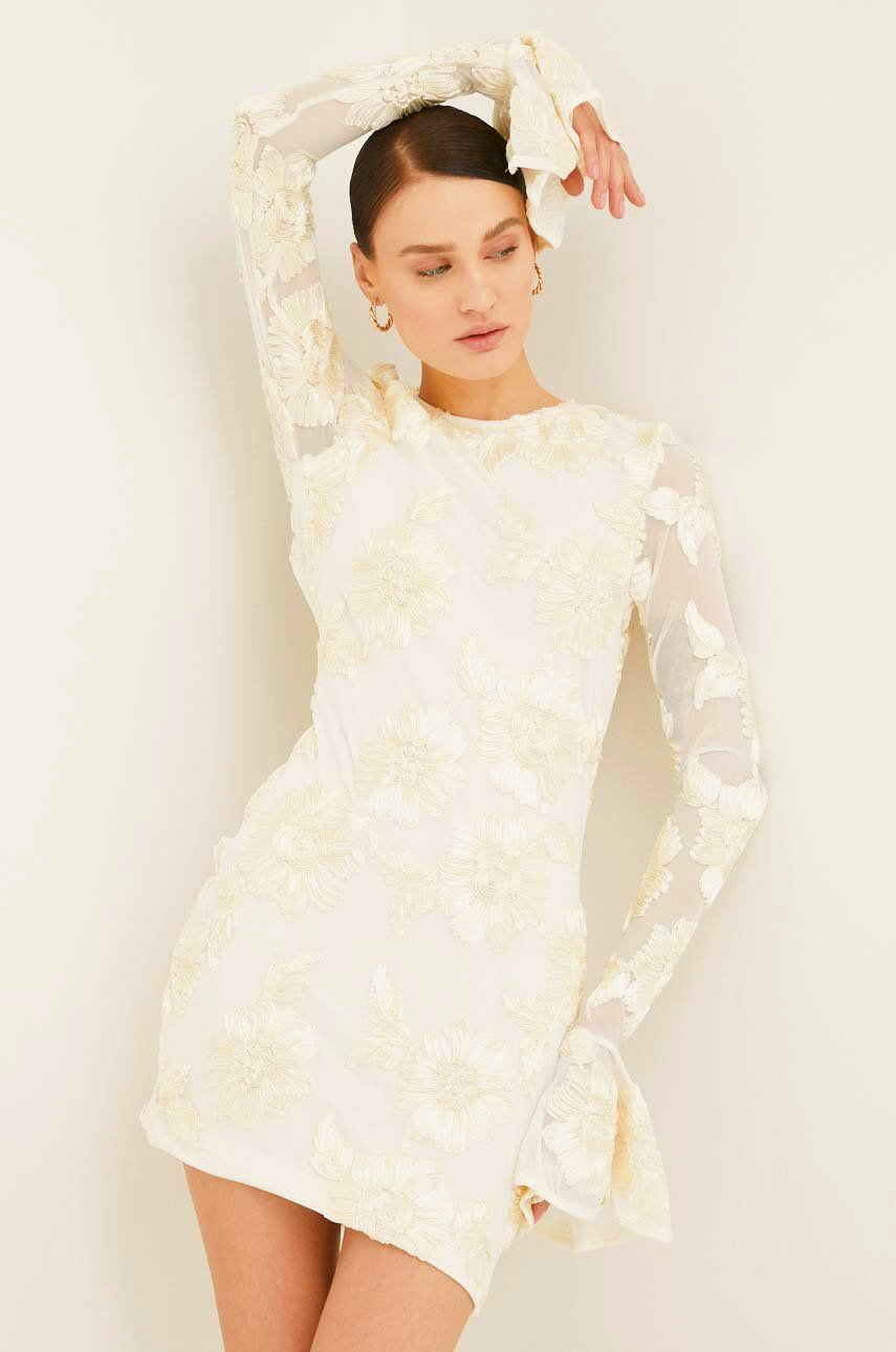 Norma Chic Backless Embroidered Mesh Mini Dress Silhouette Collection