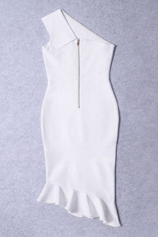 Avery Bandage Dress - White Pearl
