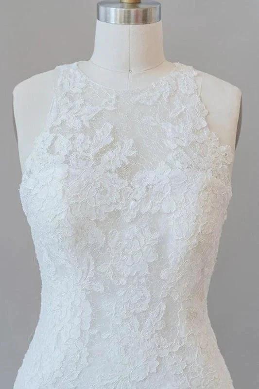 Awesome Illusion Lace Mermaid Elegant Wedding Dresses (ZD14734)