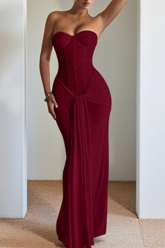 Defined Waist Maxi Party Dress - View 10 | VelvetHem