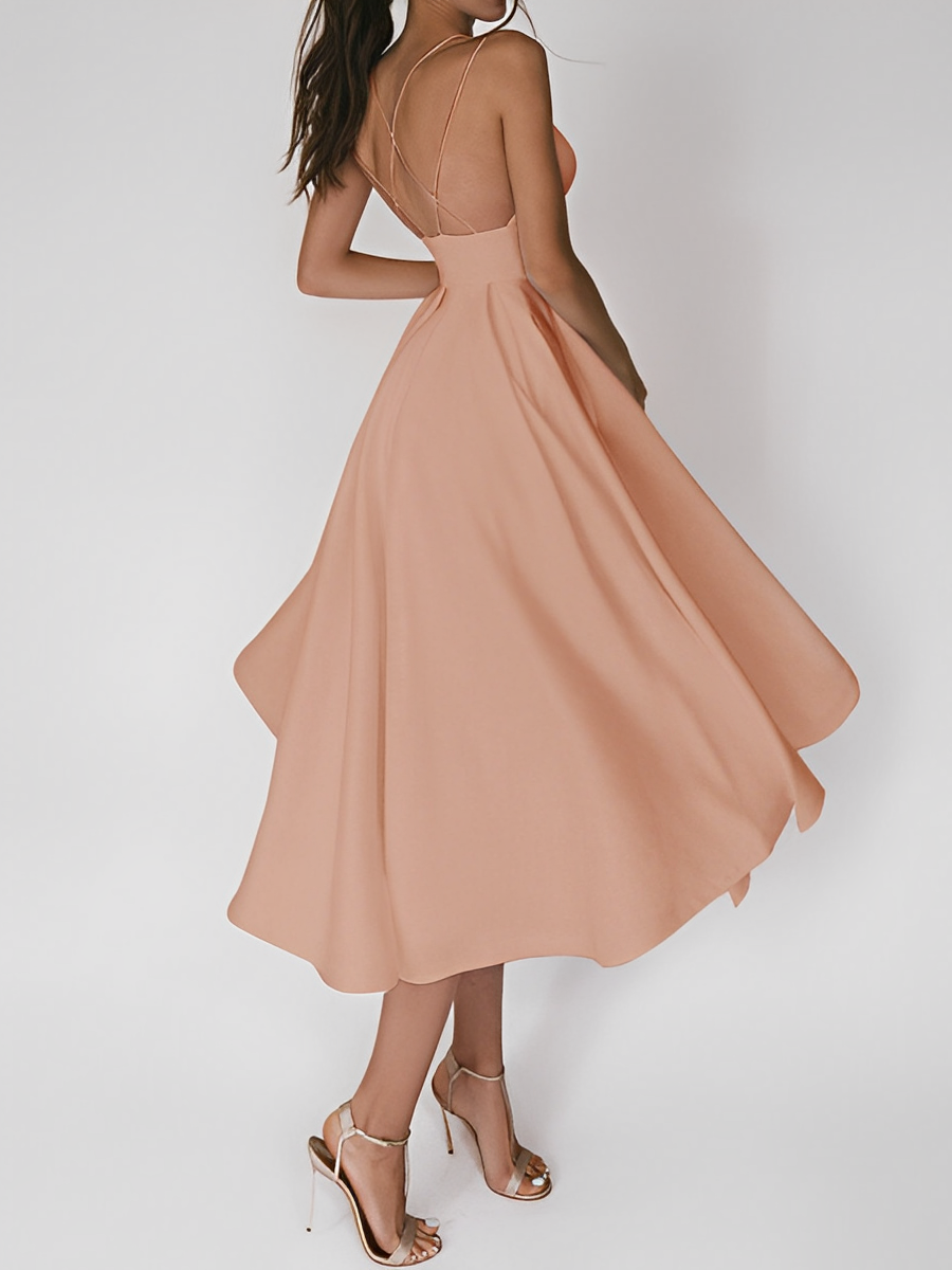 Cleo Chic Sleeveless Strap Dress for Women Silhouette Collection