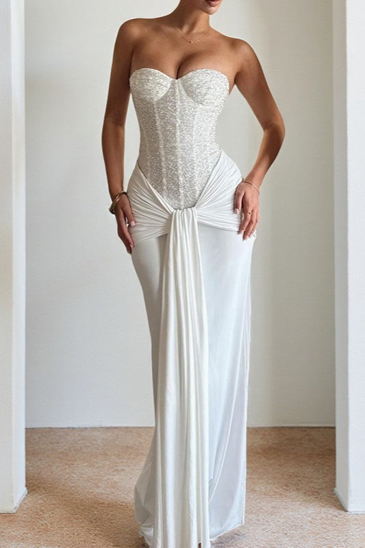 Defined Waist Maxi Party Dress - View 2 | VelvetHem