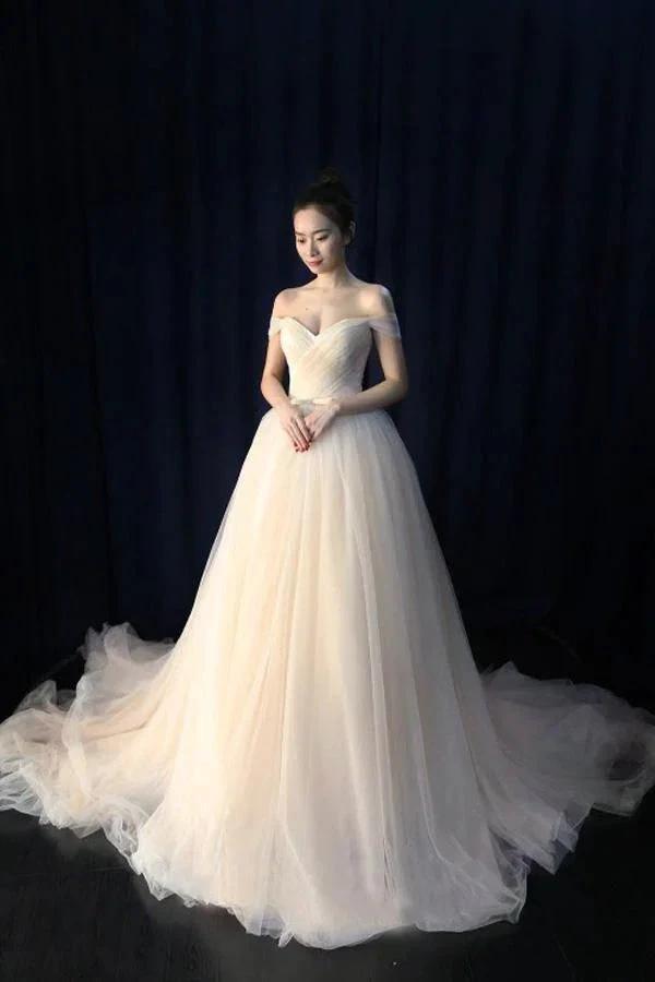 Ball Gown Tulle Sweetheart Lace up  Bowknot Wedding Dresses (ZD15481)