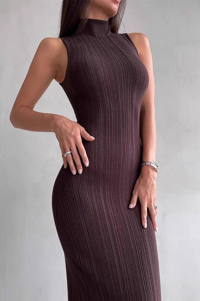 Fitted Elegant Knit Sweater Dress