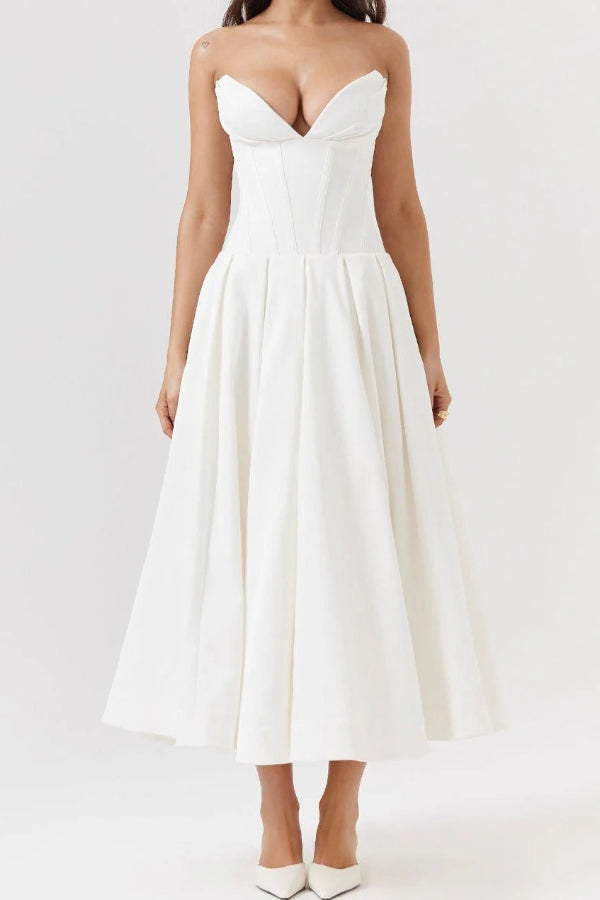 Lorelei Exclusive Strapless Midi Dress Premium Wardrobe Essential