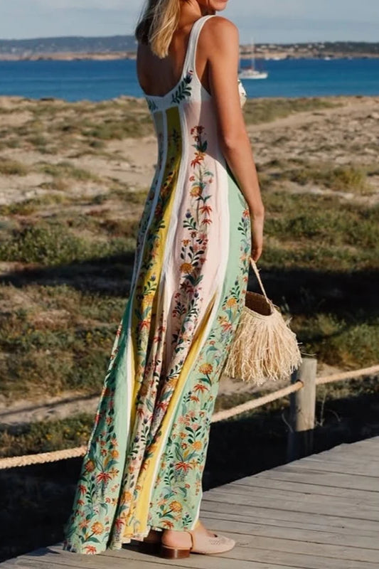 Halter Floral Printed Elegant Dress for Streetwear Style