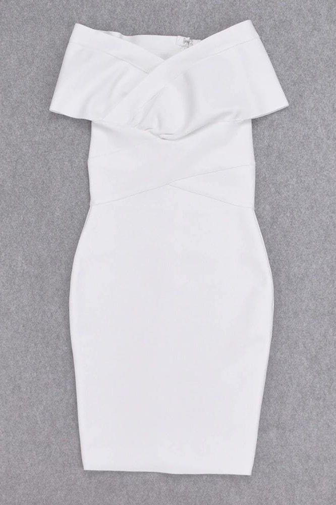 Bea Bandage Dress - White Pearl