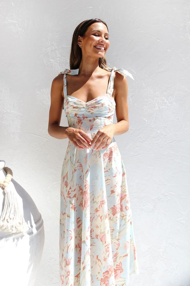 Otilia Exclusive Printed Midi Dress with Straps Boutique Collection