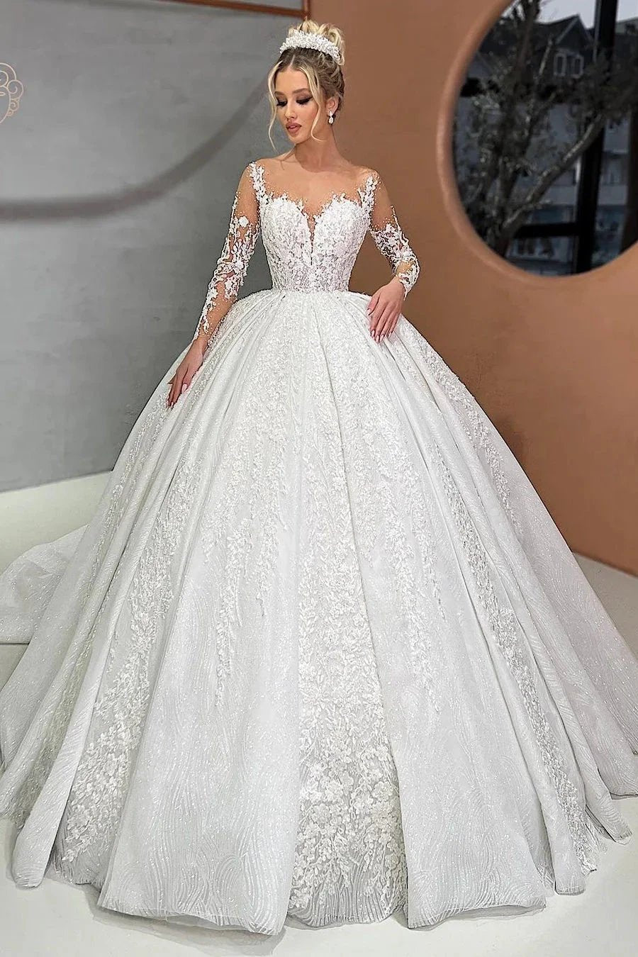 Beautiful Long White Sweetheart Ball Gown Wedding Dress (ZD14934) - VelvetHem