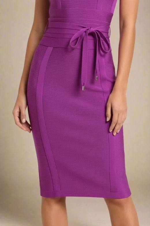 Bek Bandage Dress - Plum Purple