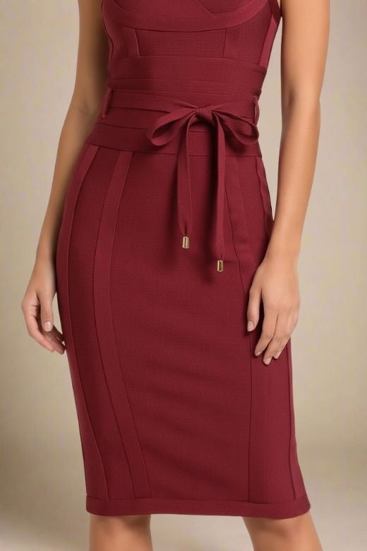 Bek Bandage Dress - Red Wine
