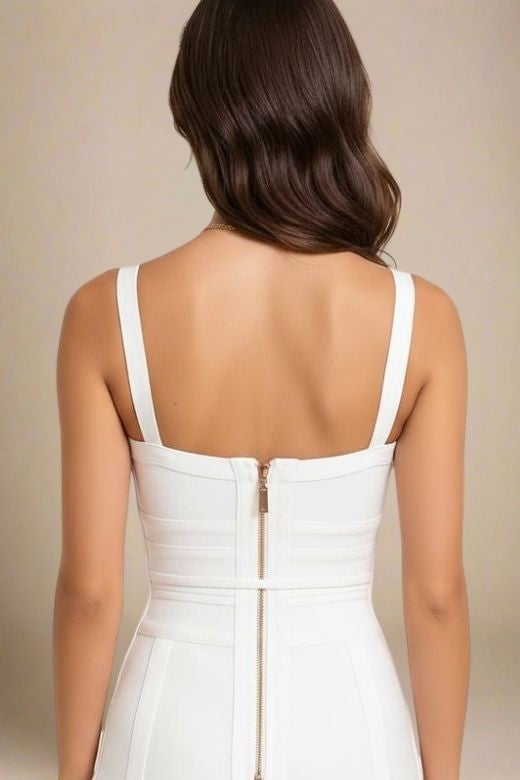 Bek Bandage Dress - White Pearl