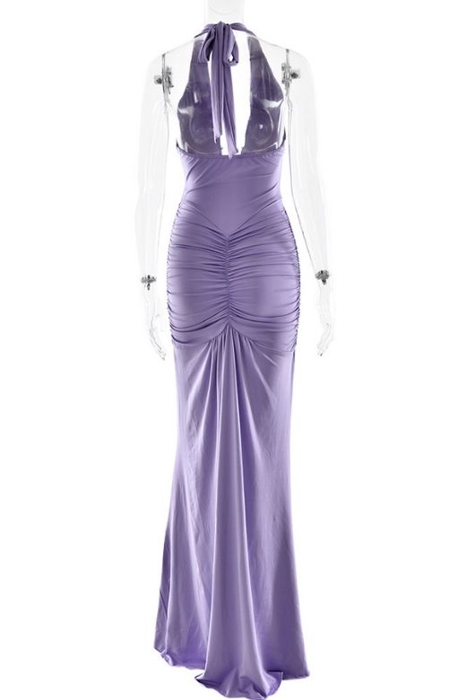 Bella Bodycon Wrap Maxi Dress - Violet