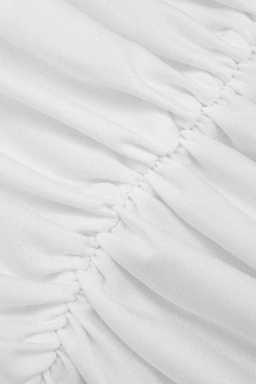 Bella Bodycon Wrap Maxi Dress - White Pearl