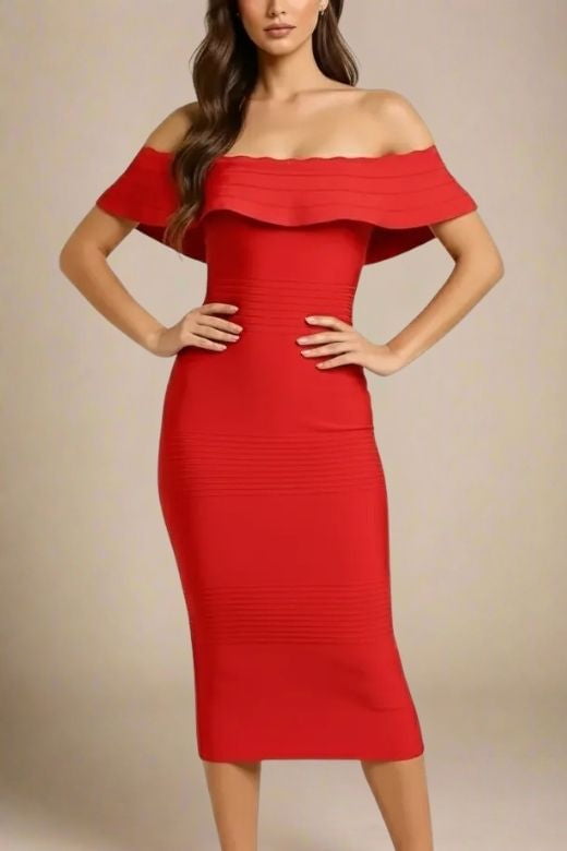 Billie Bandage Midi Dress - Lipstick Red